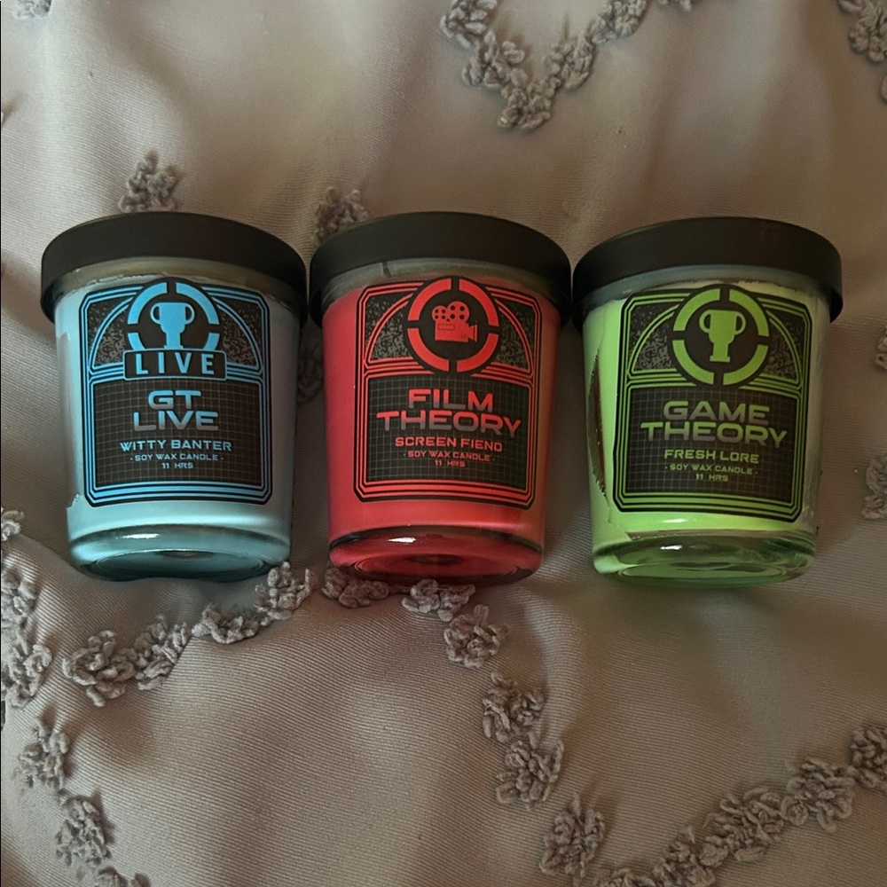 Scented Candle Set - Blue, Red, Green